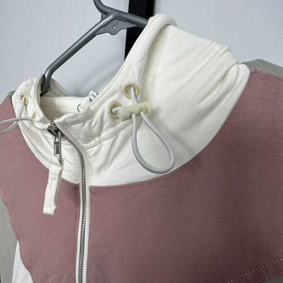 Nwt Zyia Cream block soft zipper hoodie. Size L - Picture 6 of 6